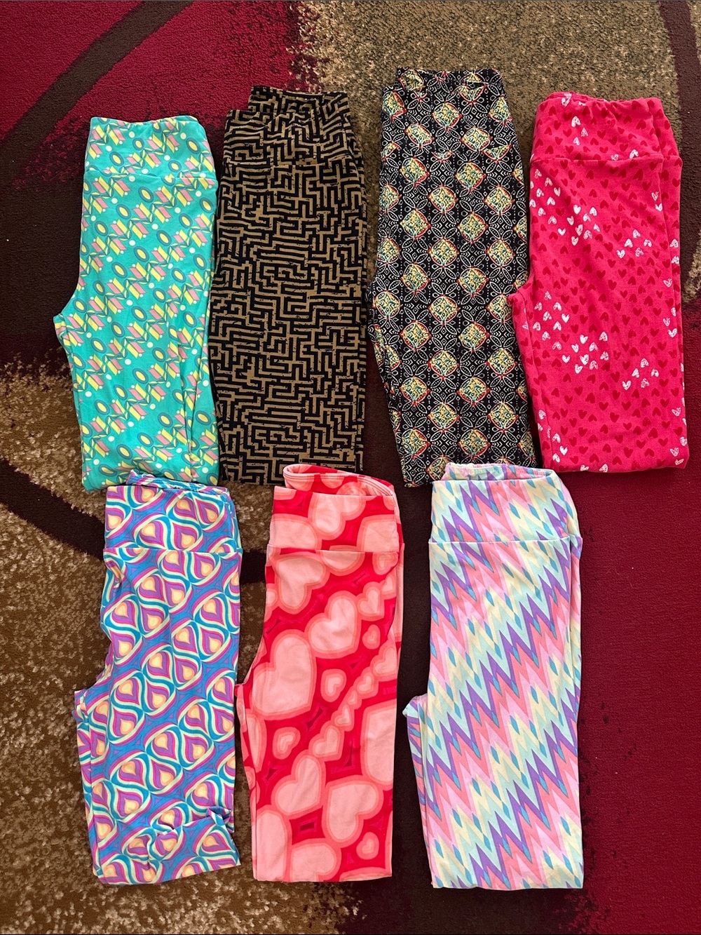 Women’s Multicolor Printed Lu La Roe Leggings - Pack of 7 Variety
